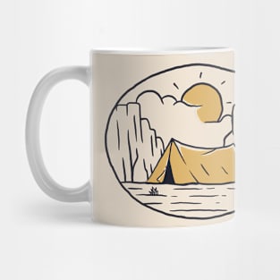 illustration of camping in a desert Mug